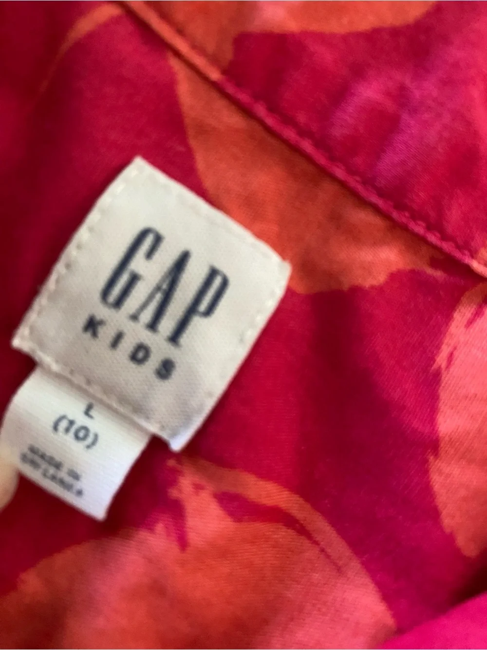 GAP Boy 10 Red Floral Short-Sleeve Shirt